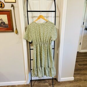 Shein Green Floral Dress